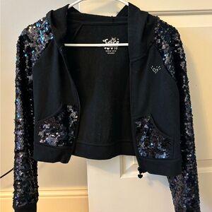 Justice girls size 10 black sequin jacket